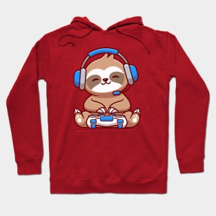 Cute Sloth Gaming Cartoon Hoodie